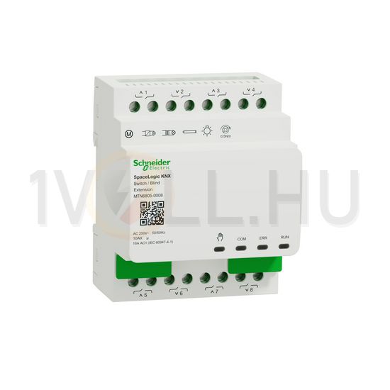 KNX redőny és kapcsolóaktor bővítő (8RO) kalapsínre 4x 16A AC 4M-DIN SpaceLogic Schneider - MTN6805-0008