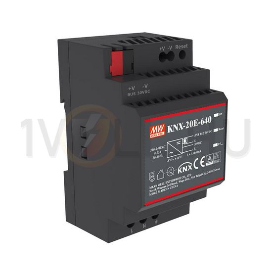 KNX tápegység 3M kalapsínre 30V 640mA-max. MeanWell - KNX-20E-640