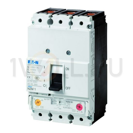 Kompakt megszakító berendezés/kábelvédő 3P fix 160A 125-160A-hő 25kA 440V NZMB1-A160 EATON - 281230