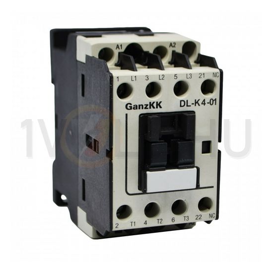 Kontaktor (mágnesk) 4kW/400VAC-3 3Z 230V50Hz 1ny csavaros 22A/AC-1/400V DIL-K4-01 Ganz KK - 110-0002-350-DL