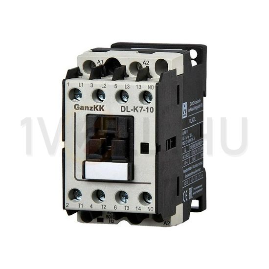 Kontaktor (mágnesk) 7.5kW/400VAC-3 3Z 230V50Hz 1z csavaros 32A/AC-1/400V DIL-K7-10 Ganz KK - 300-0002-350-DL
