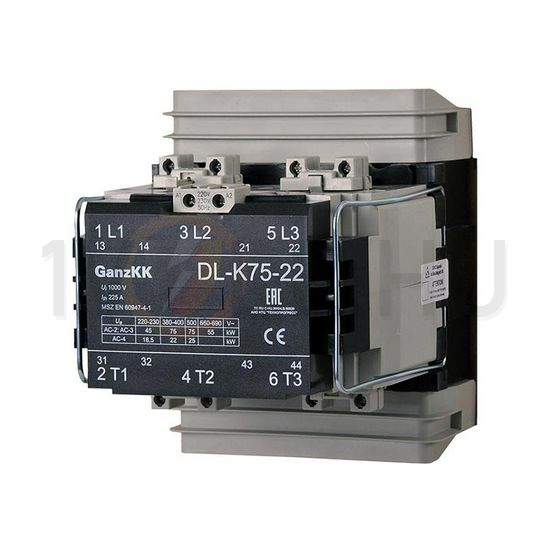 Kontaktor (mágnesk) 75kW/400VAC-3 3Z 230V50Hz 2z 2ny csavaros 160A/AC-1/400V DIL-K75X-22 Ganz KK - 200-4522-650-DL