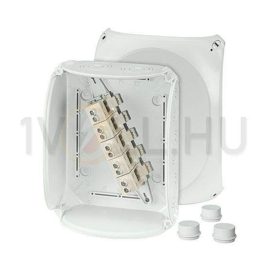 Kötődoboz 5x4x25mm2 falonkívüli 205mmx 255mmx 112mm szürke műanyag IP66 12 DK 2525 GZ Hensel - 62000162