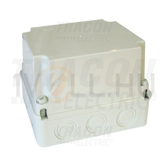 Kötődoboz magasított falonkívüli 145mmx 190mm 140mm szürke műanyag IP56 10 kábel/cső MD TRACON - MD191514