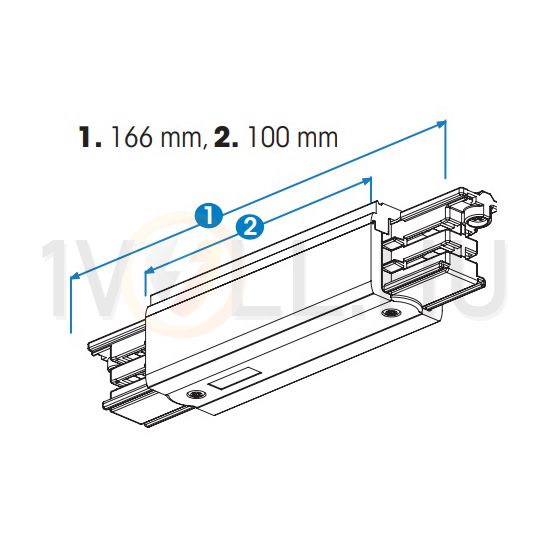 Közép betáp 3F világítási sínhez 16A 230-400V 3F falonkívüli fekete alumínium XTS 14-2 LIVAL - 19170142