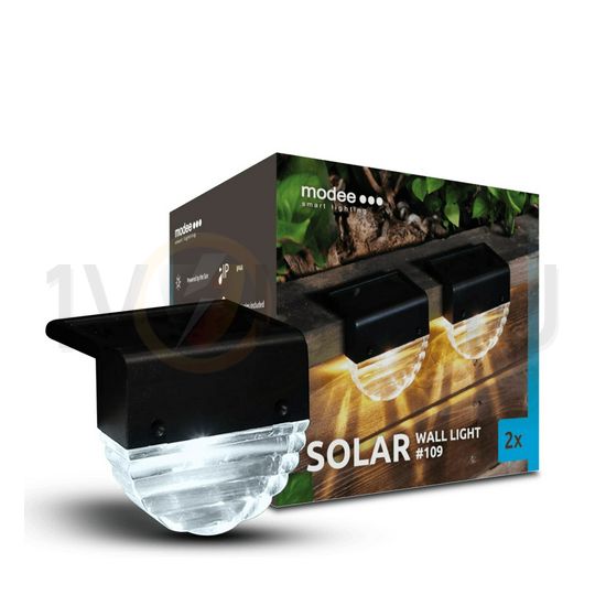 LED fali lámpatest szolár 0,4Ah/AA/Ni-Mh-akkus falonkívüli 1x 6lm 6000K IP44 60000h Modee - ML-WS109