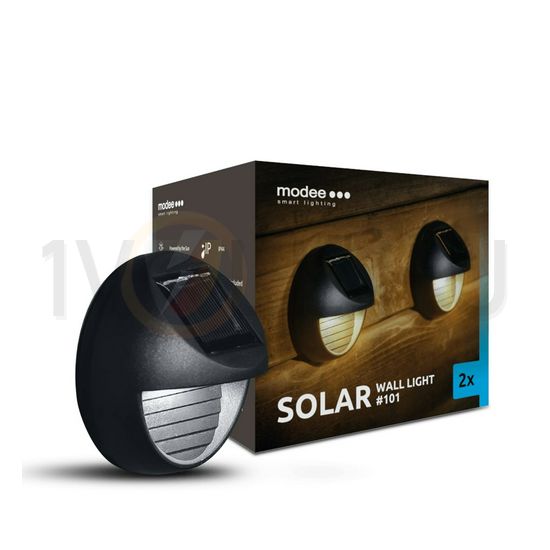 LED fali lámpatest szolár 0,4Ah/AAA/Ni-Mh-akkus (2db) falonkívüli 1x 6lm 2700K IP44 60000h Modee - ML-WS101