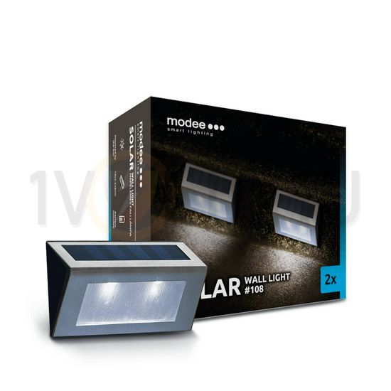 LED fali lámpatest szolár 0,6Ah/AAA/Ni-Mh-akkus (2db) falonkívüli 1x 1.5lm 6000K IP44 Modee - ML-WS108