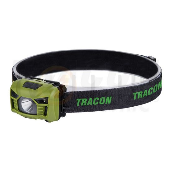 LED fejlámpa 120lm 3W 5h 3,7V/1,2Ah IP54 mozgásérzékelős 1x tölthető akku teleppel műanyag TRACON - HL120B