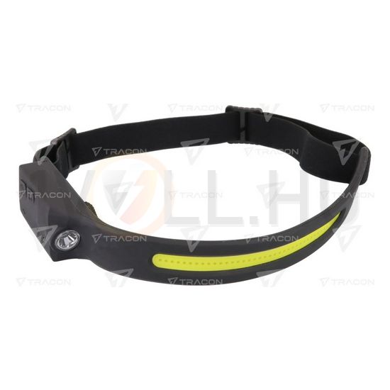 LED fejlámpa 350lm 3h 1,2Ah Li-Po mozgásérzékelős IP54 1x tölthető teleppel műanyag TRACON - HLCOB5w