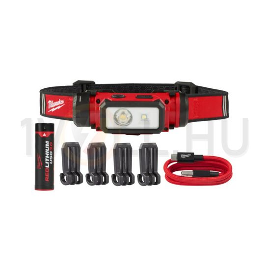 LED fejlámpa 600lm 9h Li-ion-akku USB-C IP54 1x tölthető akku teleppel L4HL2-301 Milwaukee - 4933479963