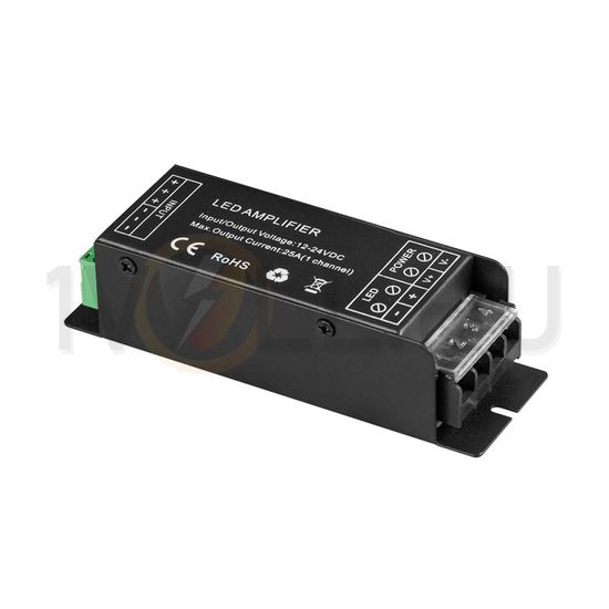 LED jelerősítő 25A LED szalaghoz 300W 12-24V fém tokozás-ház IP20 BORIANA - SCAMP25A