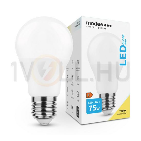 LED lámpa A60 körte A 11W- 75W E27 1055lm 827 220-240V AC 25000h 180° 2700K Modee - ML-G2700K11WE27