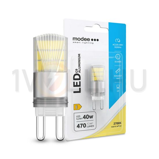 LED lámpa alumínium T20 4,2W- 40W G9 400lm 827 220-240V AC 50000h 300° 2700K Modee - ML-G9A2700K4,2WB1