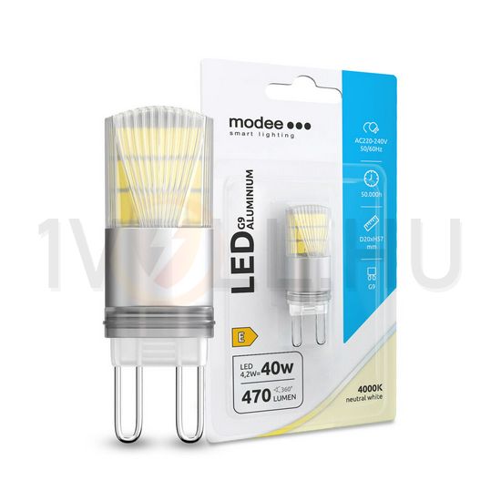 LED lámpa alumínium T20 4,2W- 40W G9 400lm 840 220-240V AC 50000h 300° 4000K Modee - ML-G9A4000K4,2WB1
