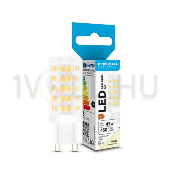 LED lámpa kerámia T19 4,3W- 45W G9 450lm 840 220-240V AC 25000h 360° 4000K Modee - ML-G9C4000K4,3WN