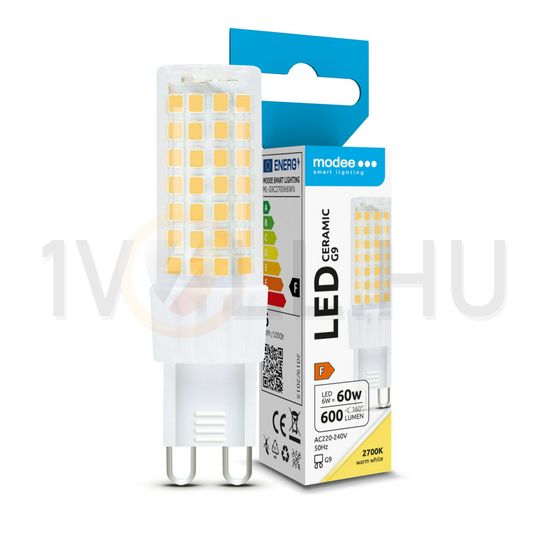 LED lámpa kerámia T21 6W- 60W G9 600lm 827 220-240V AC 25000h 360° 2700K Modee - ML-G9C2700K6WN