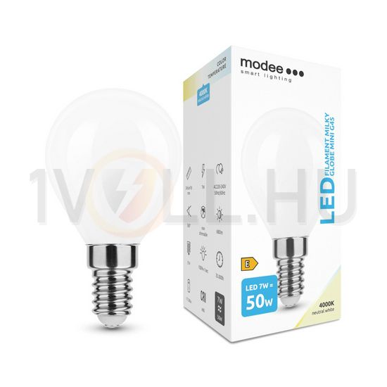 LED lámpa kisgömb P45 filament 7W- 50W E14 680lm 840 220-240V AC 35000h 360° 4000K Modee - ML-MG45F4000K7WE14