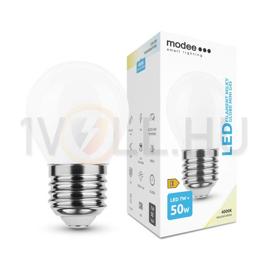 LED lámpa kisgömb P45 filament 7W- 50W E27 680lm 840 220-240V AC 35000h 360° 4000K Modee - ML-MG45F4000K7WE27