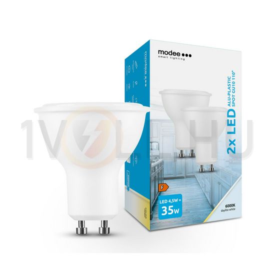 LED lámpa spot alu-műa 2db tükrös PAR16 4,5W- 35W GU10 400lm 860 220-240V AC 25000h 110° Modee - ML-GU10P6000K4,5W