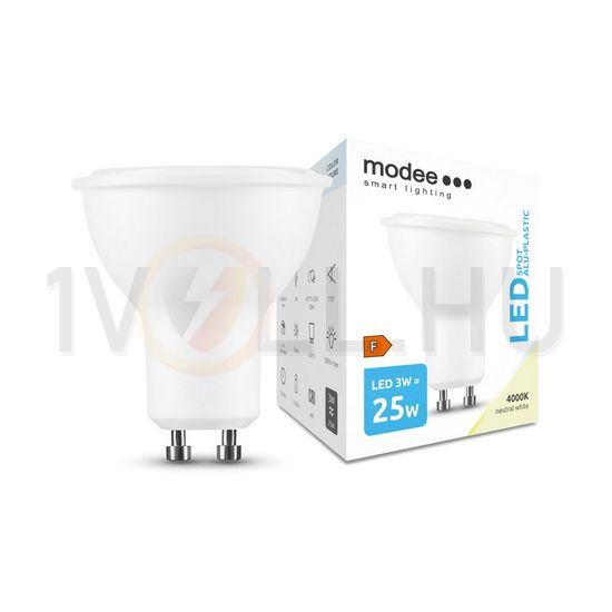 LED lámpa spot alu-műa tükrös PAR16 3W- 25W GU10 250lm 840 220-240V AC 25000h 110° 4000K Modee - ML-GU10P4000K3W