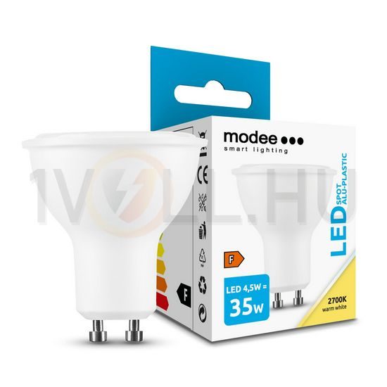 LED lámpa spot alu-műa tükrös PAR16 4,5W- 35W GU10 400lm 827 220-240V AC 25000h 110° 2700K Modee - ML-GU10P2700K4,5W
