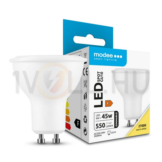 LED lámpa spot alu-műa tükrös PAR16 6W- 45W GU10 550lm 827 DIM 220-240V AC 25000h 110° Modee - ML-GU10P2700K6WDN