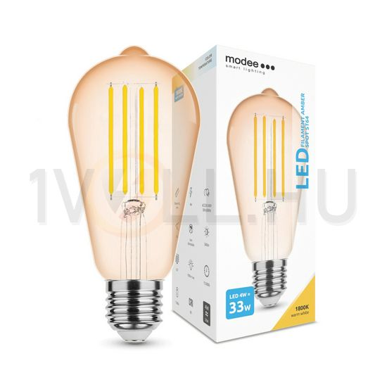 LED lámpa ST64 filament 4W- 33W E27 360lm 818 220-240V AC 15000h 320° 1800K Modee - ML-ST64FA1800K4WE27