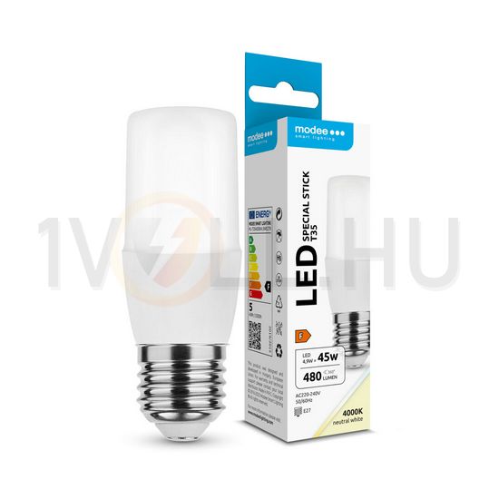 LED lámpa stick T35 4,9W- 45W E27 480lm 840 220-240V AC 35000h 270° 4000K Modee - ML-T354000K4,9WE27N