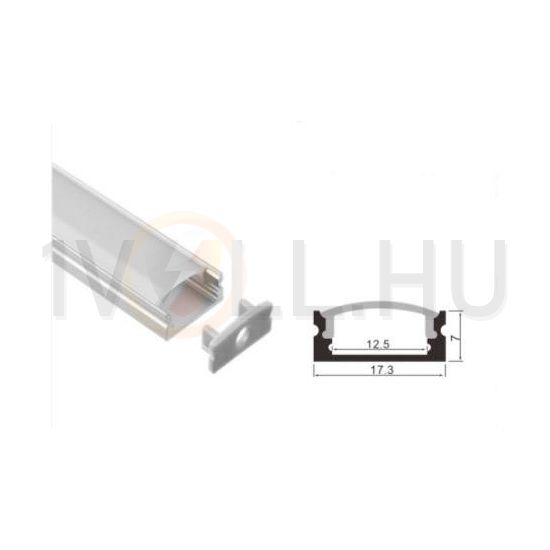 LED szalag profil készlet alu. 17,3x7x2000mm +matt fedél +klipsz +végzárók Clearled - CLW67612M