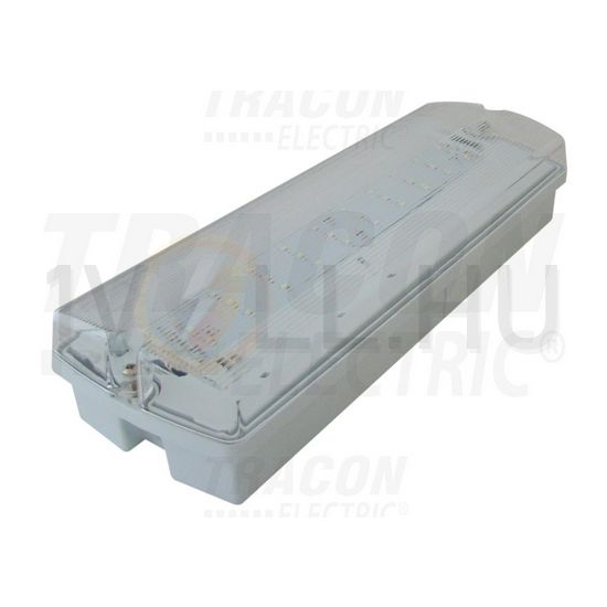 LED vészvilágító készenléti 4W 230V AC 3h-szigetüzem fali 180lm-vész IP65 TRACON - TLBVLED30NM