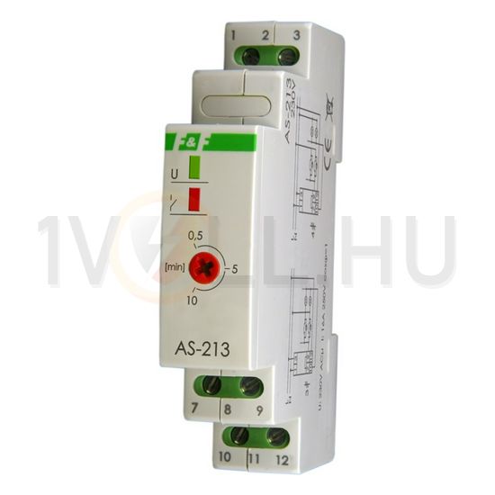Lépcsőházi automata sorolható elektronikus 1z 0,5-10min-időzítés 16A 230V AC 2M F&F Filipowski - AS-213