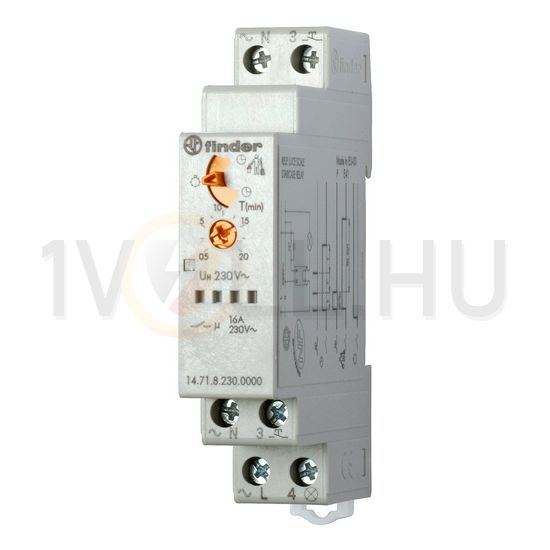 Lépcsőházi automata sorolható elektronikus 1z 0.5-20min-időzítés 16A 230V 14.71.8.230.0000 FINDER - 147182300000