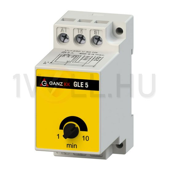 Lépcsőházi automata sorolható elektronikus 1z 1-10min-időzítés 16A 230V AC 2M GLE-5 Ganz KK - 740-8340-350