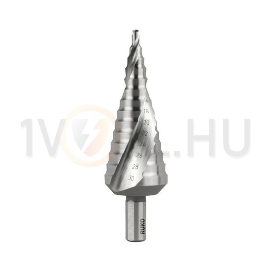 Lépcsősfúró HSS 4mm-min. átmérő 30mm-max. átmérő mm-skála RUKO - 101052