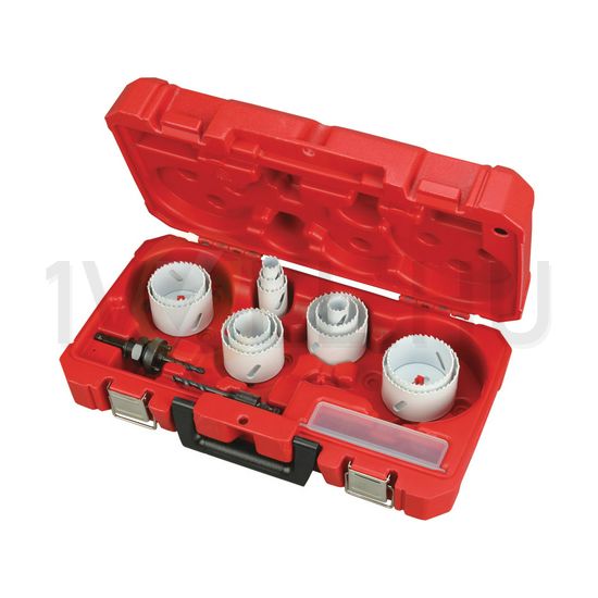 Lyukfűrész készlet 17db d20/22/25/32/40/44/51/54/64/65/67/68/76mm +ta fához HoleDozer Milwaukee - 49224102