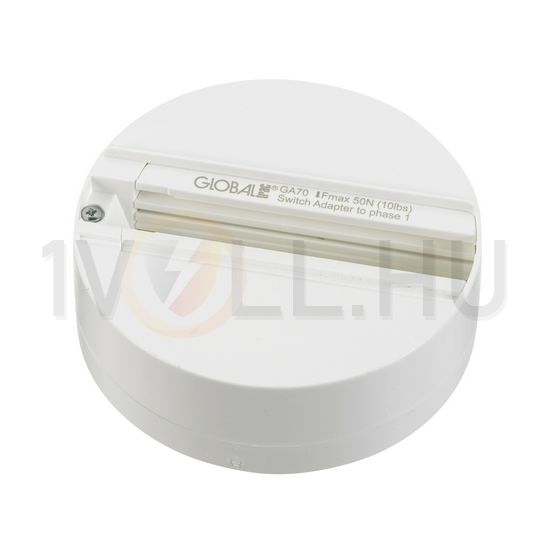 Mennyezeti talp fix pont 10A/250VAC világítási sínhez fehér GA 70-3 LIVAL - 801581