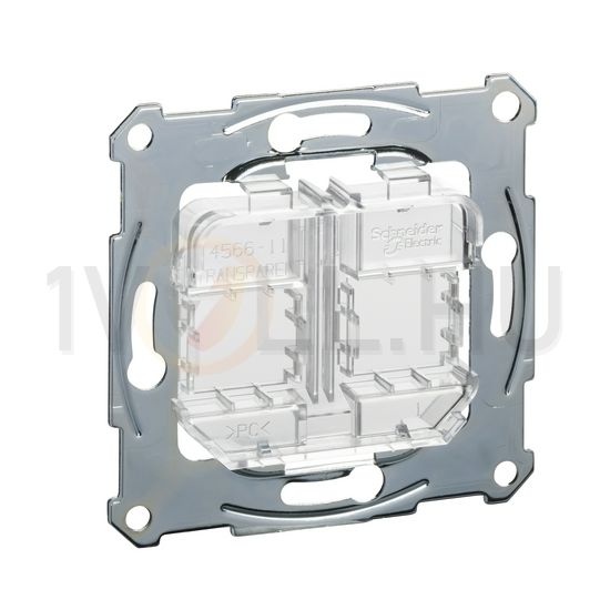 Merten adapterkeret 2xRJ45 adatcsatlakozóhoz címketartó nélkül Schneider - MTN4566-0080