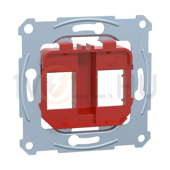 Merten adapterkeret 2xRJ45 adatcsatlakozóhoz műanyag piros címketartó nélkül Schneider - MTN4566-0006