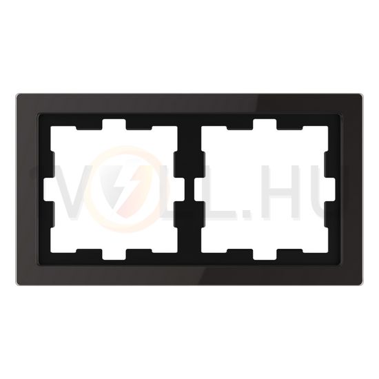 Merten D-Life keret ónixfekete 2-es vízszintes és függőleges üveg kezeletlen fényes Schneider - MTN4020-6503