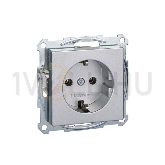 MERTEN 2P+F csatlakozóaljzat, rugós, 16A, System-M, alumínium - MTN2301-0460