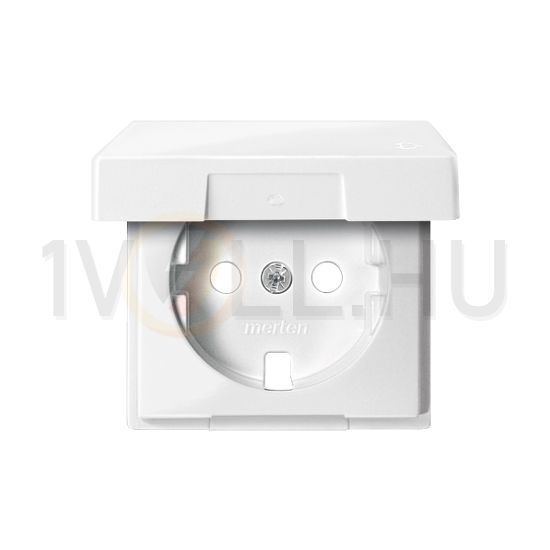 Merten-SM 162 dugalj földelt központi fedlap csapófedéllel fehér IP20 süllyesztett Schneider - MTN2341-0319