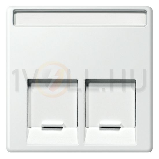 Merten-SM fedlap 2xRJ45 adatcsatlakozóhoz műanyag fehér címketartóval Schneider (MTN469919)