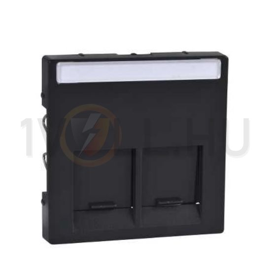 Merten-SM fedlap 2xRJ45 adatcsatlakozóhoz műanyag antracit címketartóval Schneider - MTN466514