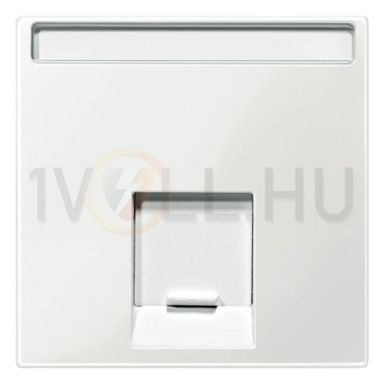 Merten-SM fedlap RJ45 adatcsatlakozóhoz műanyag fehér címketartóval (469819) Schneider - MTN469819