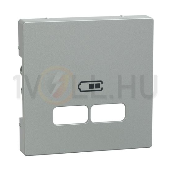 Merten-SM fedlap USB töltőcsatlakozóhoz műanyag alumínium címketartóval Schneider - MTN4367-0460