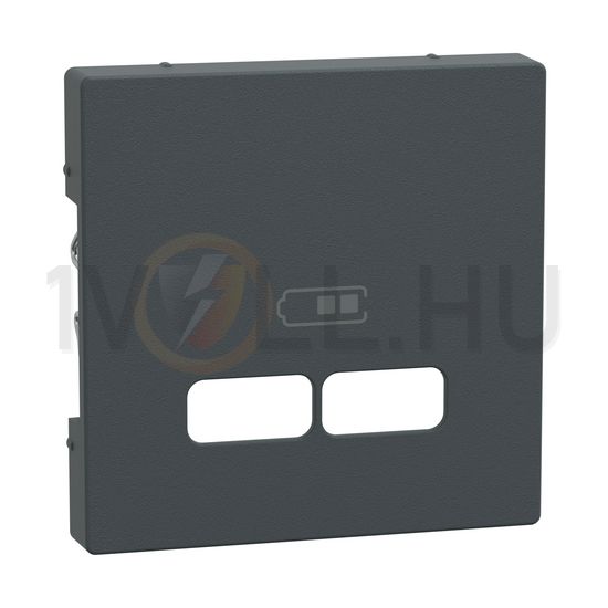 Merten-SM fedlap USB töltőcsatlakozóhoz műanyag antracit címketartóval Schneider - MTN4367-0414