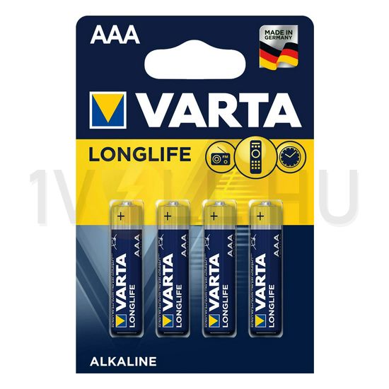 Mikro elem AAA 1.5V alkáli-mangán Micro(AAA/R03) MN2400 Longlife VARTA - 4 103 101 414