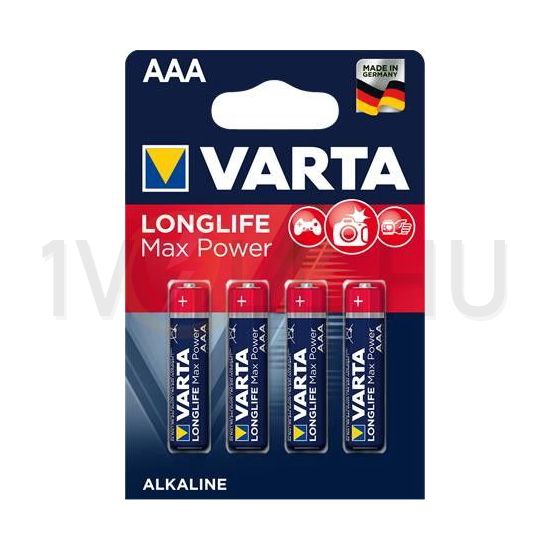 Mikro elem AAA 1.5V alkáli-mangán Micro(AAA/R03) MN2400 Longlife Max Power VARTA - 4 703 101 404