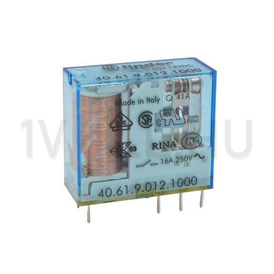 Miniatűr relé NYÁK/dugasz AgNi 16A 1v 16A 12VDC monostabil IP20 40.61.9.012.1000 FINDER - 406190121000